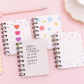 Side Flip Coil Notebook Love Heart Cute Portable Loose-leaf Notepad Student Stationery Small Flower Design Mini Notebook for -taking Personal Journal School Supplies Office Stationery Gift Item.