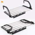 Folding Towel Drying Rack Stainless Steel Clothes Hanging Racks with Clips for Balcony Windowsill. 