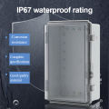 IP67 Waterproof Gray/Transparent Cover Enclosure Juction Box ABS Plastic Outdoor Electronic Instrument Hinge Case. 