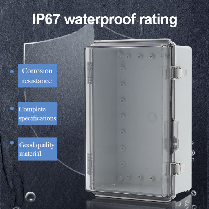 IP67%20Waterproof%20Gray/Transparent%20Cover%20Enclosure%20Juction%20Box%20ABS%20Plastic%20Outdoor%20Electronic%20Instrument%20Hinge%20Case%20-%20Image%202