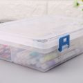 Double Layer Pencil Case Transparent Plastic Pen Storage Box Stationery School Office Supplies Kids Gift.