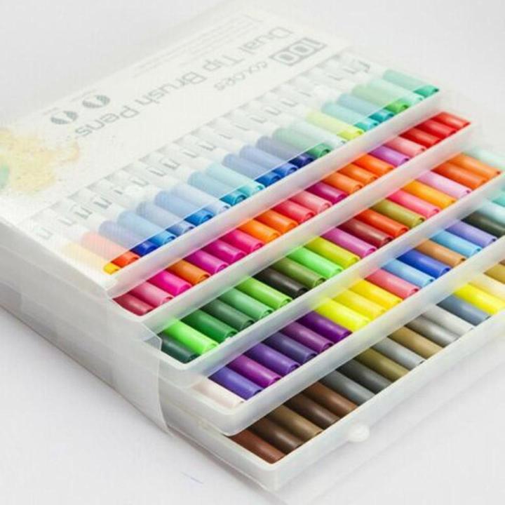 100 Colors Dual Tip Brush Pens