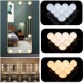 （New）2/4/6/10 Bulb LED Make Up Mirror Light Bulb Lighting Dimmable Wall Lamp 9 Level Brightne 3 Color UB Vanity Dreing Table Light tick on Mirror Light. 