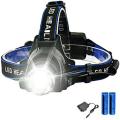 Dual Light Source Zoom Headlamp With Rechargeable Battery-Model-T6 . 