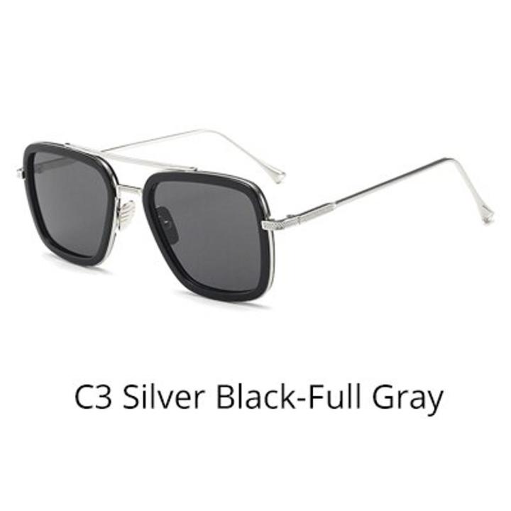Tony Stark Sunglasses Men Vintage Retro Men's Glasses Iron Man 3 Sunglases Yellow Red Sun Glass 2019 Shades Men oculos W66218