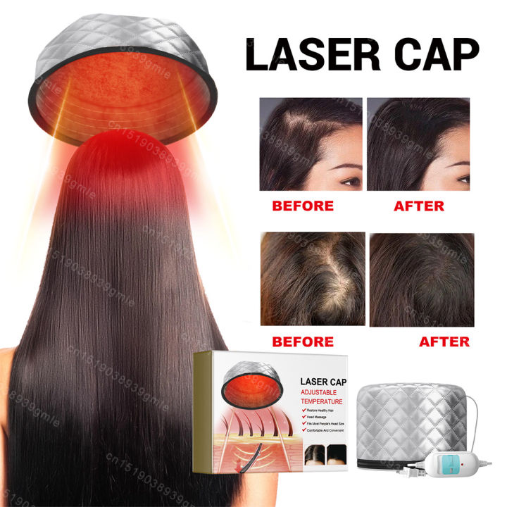 Hair Growth Cap Electric LED Red Light Therapy Hair Loss Treatment Hair Care Heating Head Massage Repair Damaged Dry Frizzy Hair