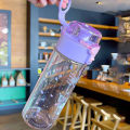 550ml/18.6oz Cute Sanrio Water Cup Cartoon Flip Top Transparent Water Bottle Suitable For Outdoor Sports Fitness Travel. 
