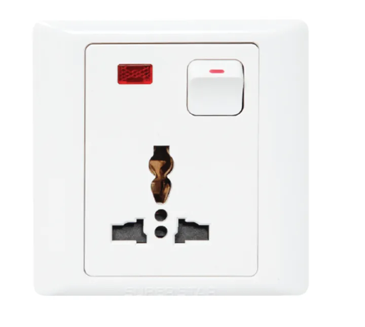 Super%20Star%20Lotus%2013A%203%20Pin%20Universal%20Socket%20with%20Switch%20Neon%20Three%203Pin%20Electrical%20Wall%20Outlet%20Indicator%20-%20Image%202