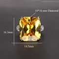 【happy one】Dubai Male Female Big Cubic Zircon Stone Ring Color Option for Wedding Promise Engagement Rings for Woman R-157. 
