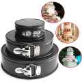 Non Stick 3 Piece Set Carbon Steel Springform Round Shape Cake Pan Mold.