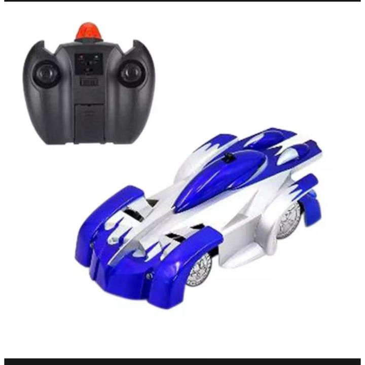 Remote Control Wall Climbing Car White and Navy Blue and red Daraz .bd