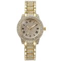 Diamond-encrusted Ladies Quartz Watches Steel Bracelet Personality Fashion Wristwatch Women's Jewelry Watch.