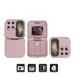 i17 Mini Flip Phone 2 SIM Rose Gold. 