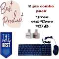 2 Pis Combo Pack [ Kyeboard + Mouse ] Free Type C/B Otg. 