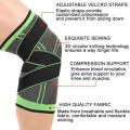 Yoomee 1 Pcs Compression Knee Sleeve Knee Brace for Men & Women Knee Support for Running, Crossfit, Basketball, Pain Relief, Meniscus Tear Arthritis Faster Recovery Adjustable Strap.
