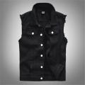 【User-friendly】 Men's New Fashion Denim Vest Casual Cowboy Jacket In Shoulder Blouse.