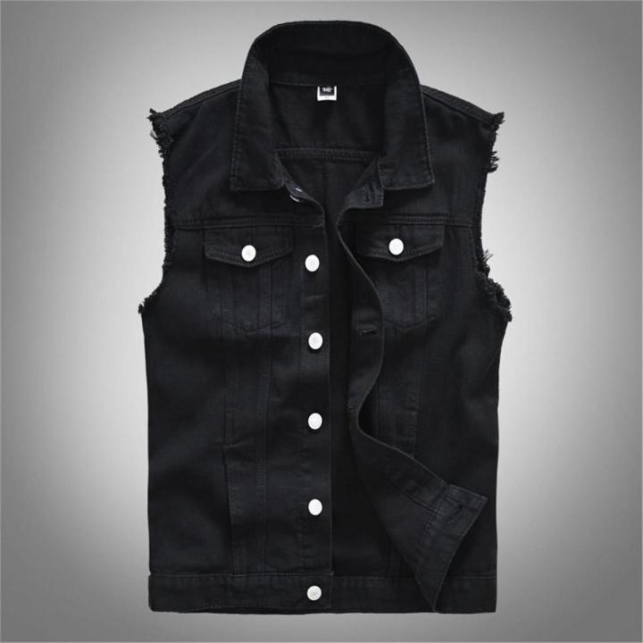 【User-friendly】 Men's New Fashion Denim Vest Casual Cowboy Jacket In Shoulder Blouse