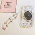 Korean Cute Flower Tulip Pearl Beaded Phone Chain For Mobile Phone Lanyard Pendant Anti-Lost Hanging Jewelry Huiye.