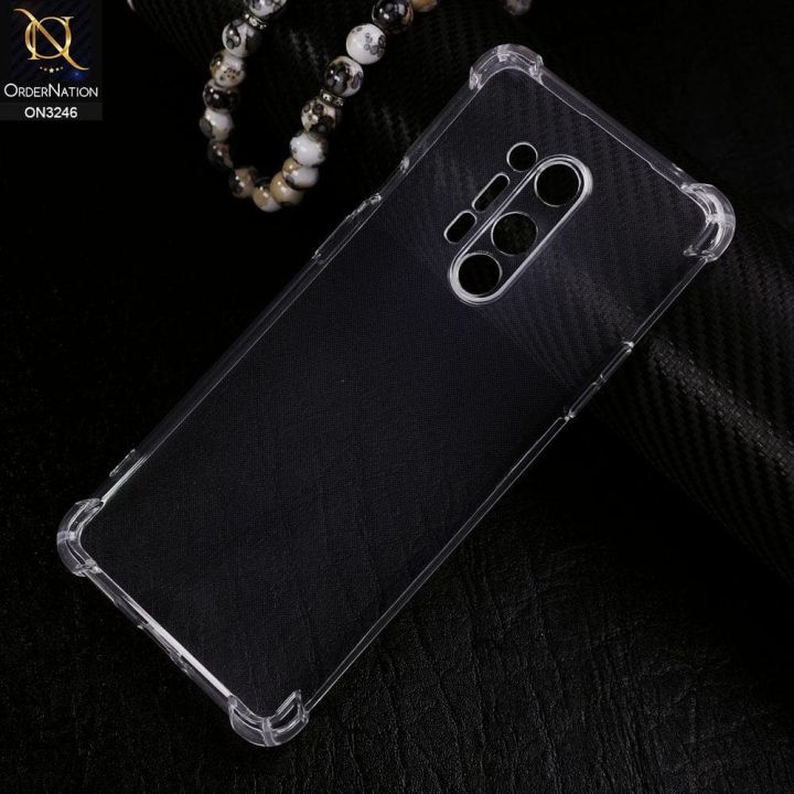 OnePlus 8 Pro Soft TPU Back Cover Shockproof Silicone Bumper - Transparent