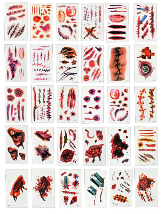 Halloween%20Dance%20Party%203D%20Effect%20Halloween%20Horror%20Mouth%20Tattoo%20Sticker%20Scar%20Scar%20Paster%20Drawing%20Paper%20-%20Image%202