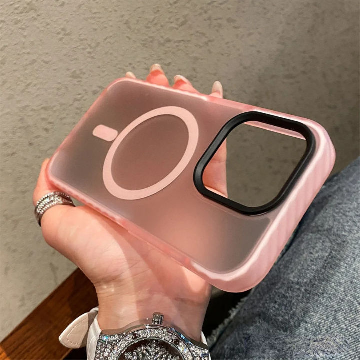 HODON Luxury Matte Clear Candy Magnetic for Magsafe Case For iPhone 17 16 15 14 13 12 11 Pro Max 14 15 16 Plus Cases Translucent Wireless Charging Armor Hard Phone Cover