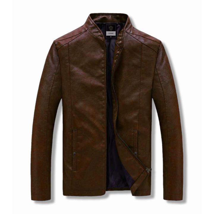 Artificial leather jacket for men cut price online shopping
