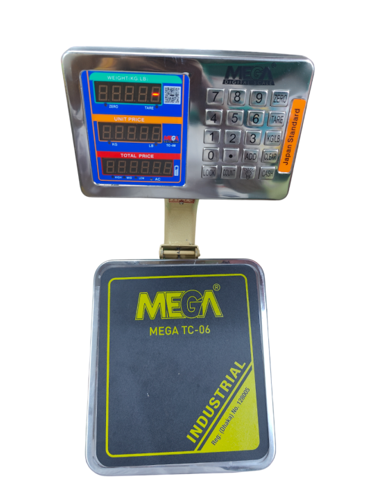 Mega Digital Weight Scale 60 kg Stainless steel/Metal Plate) (Model: TC ...