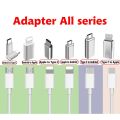 【All Series】 Micro USB to Type-C to Lightning Adapter Android Apple IOS UBS-C Converter Data Sync Fast Charging Charger.