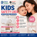 Kids Multifunctional Safety Lock for Cabinet, Drawer & Refrigerator | Baby Anti-Pinch Invisible Button Double Lock | Fridge, Cupboard & Door Protection Lock (1 Pcs). 
