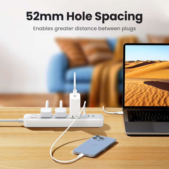 UGREEN%2030W%20Extension%20Socket%20Fast%20Charger%20UK%20Plug%20with%203%20AC%20Outlets%202%20USB-A%201%20USB-C%20Ports%20Power%20Strip%20for%20iPhone%2015%20Samsung%20Galaxy%20S24%20-%20Image%205