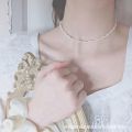 Colorful pearl necklace female clavicle chain choker French retro sense of luxury simple niche Internet celebrity natural ins. 