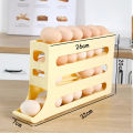 4 Tiers Egg Holder for Fridge 26 Eggs Auto Rolling Egg Dispenser, Space-Saving Egg Dispenser Holder (Yellow)-DS Mart.