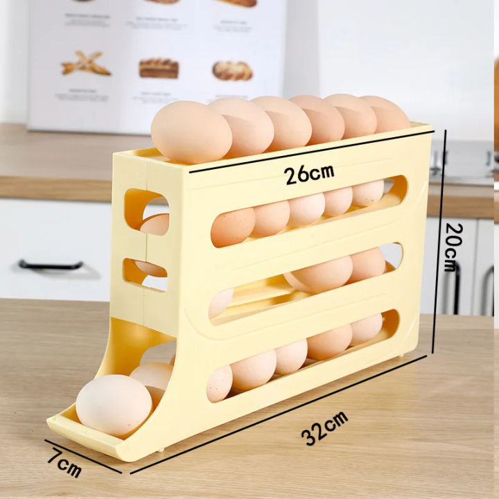 4%20Tiers%20Egg%20Holder%20for%20Fridge%2026%20Eggs%20Auto%20Rolling%20Egg%20Dispenser,%20Space-Saving%20Egg%20Dispenser%20Holder%20(Yellow)-DS%20Mart%20-%20Image%208