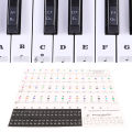 Piano Beginner Sticker Colorful Transparent Removable Large Letter Reusable Piano Keyboard Sticker for 49/54/61/88 Key Keyboards. 