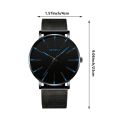 2024 Minimalist Men's Fashion Ultra Thin Watches Simple Men Business Stainless Steel Mesh Belt Quartz Watch.