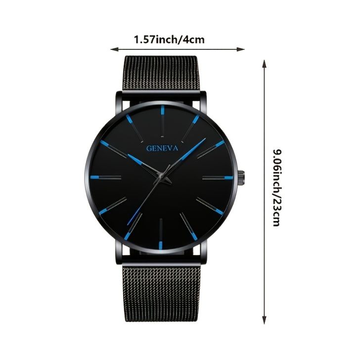 2024%20Minimalist%20Men's%20Fashion%20Ultra%20Thin%20Watches%20Simple%20Men%20Business%20Stainless%20Steel%20Mesh%20Belt%20Quartz%20Watch%20-%20Image%203