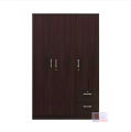 Coffee Color Partex MDF Laminated Board 3 Doors Almirah with inner locker drawer, Clothe storage hanger shelf with extra 2 Large drawer by Nice Shop 3 part Almirah 72/48. 