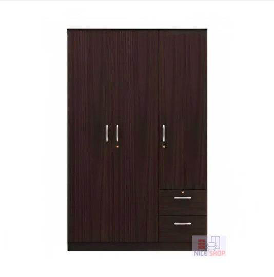 Coffee%20Color%20Partex%20MDF%20Laminated%20Board%203%20Doors%20Almirah%20with%20inner%20locker%20drawer,%20Clothe%20storage%20hanger%20shelf%20with%20extra%202%20Large%20drawer%20by%20Nice%20Shop%203%20part%20Almirah%2072/48%20-%20Image%205