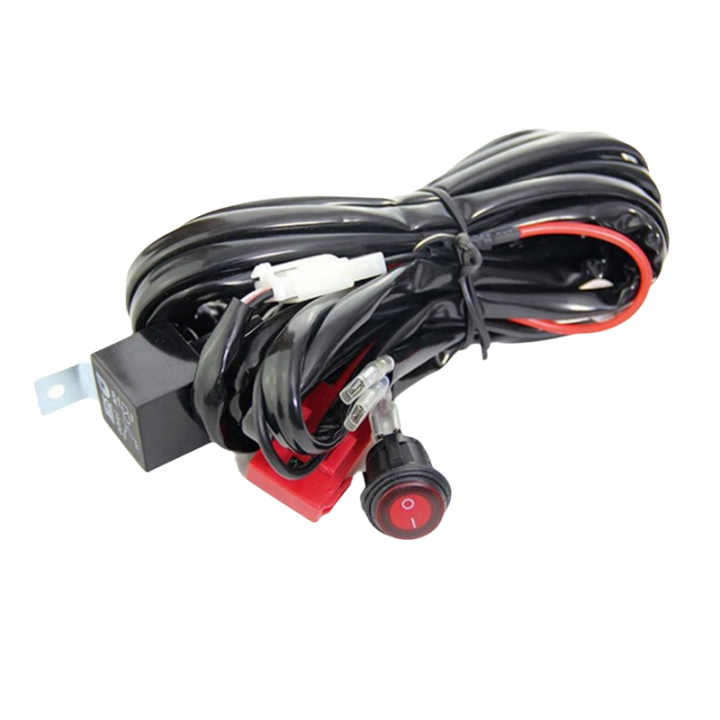 300W LED Light Bar Wire Harness 12V 40A Light Bar Wire Harness Waterproof On/Off Switch Round Switch