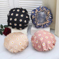 Daisy shower cap women's waterproof bath household double-layer waterproof women's shower cap oilproof shampoo bath cap can be issued on behalf of the family. 