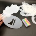 Face Painting Stencils Pro Body Art template Dots Fish Scale Leopard Print Bricks Angel Rainbow Prastice Makeup 9 pcs 14*7.5cm. 