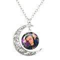 Cute Jyp Meme Necklace Lovers Women Glass Cabohcon Moon Pendant Accessories Party Girls Chain Charm Jewelry for Women Gift.