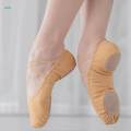 Canvas Ballet Slipper Split-Sole Shoes Fitness Gymnastics Flats Tan_34.