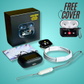 App Version A9 Pro Touch Screen Display Airpods with ANC ENC TWS Earbuds iOS and Android App Supported Airpods Fere Fit App.