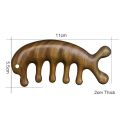 Multifunctional Trigger Point Massage Comb Head Meridian Massager Sandalwood Gua Sha Comb Acupuncture Therapy Blood Circulation.