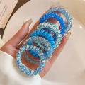 6Pcs Candy Color Hair Rope Lady Summer Telephone Wire Elastic Hair Band Frosted Spiral Cord Rubber Hair Tie Stretch Headband Mzea. 