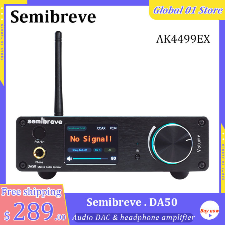 Semibreve DA50 AK4499EX Balance DAC HiFi Audio Decoder AMANERO USB 32Bit 768KHz DSD512 Bluetooth 5.3 QCC5171 LDAC HDMI IIS XLR