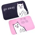 Cartoon Animal Cat Go Away Printing Doormat Flannel Home Decoration Non Slip Floor Mat Cat Door Mat Carpets.