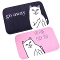 Cartoon Animal Cat Go Away Printing Doormat Flannel Home Decoration Non Slip Floor Mat Cat Door Mat Carpets. 