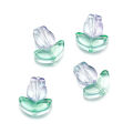 【Online】 St.kunkka 10set Three-Dimensional Tulip Flower Beads Transparent Beads Tulip Shape Beads with Leaves Flower Beads For DIY Beaded Bracelet Necklace. 